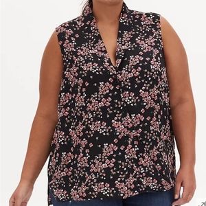 Torrid Georgette Floral Sleeveless Top